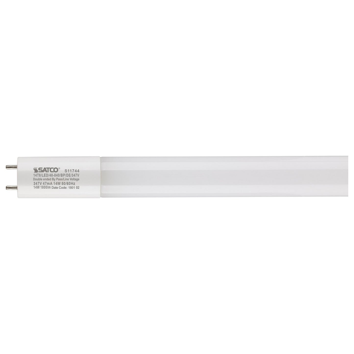 Satco 14W T8 Fluorescent – G13 base, 1800 lumens, 4000K Cool White (S11744)