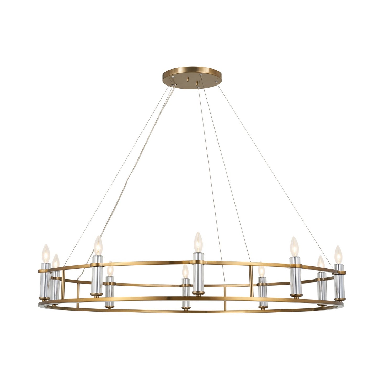Rosalind Ten Light Chandelier in Brushed Natural Brass