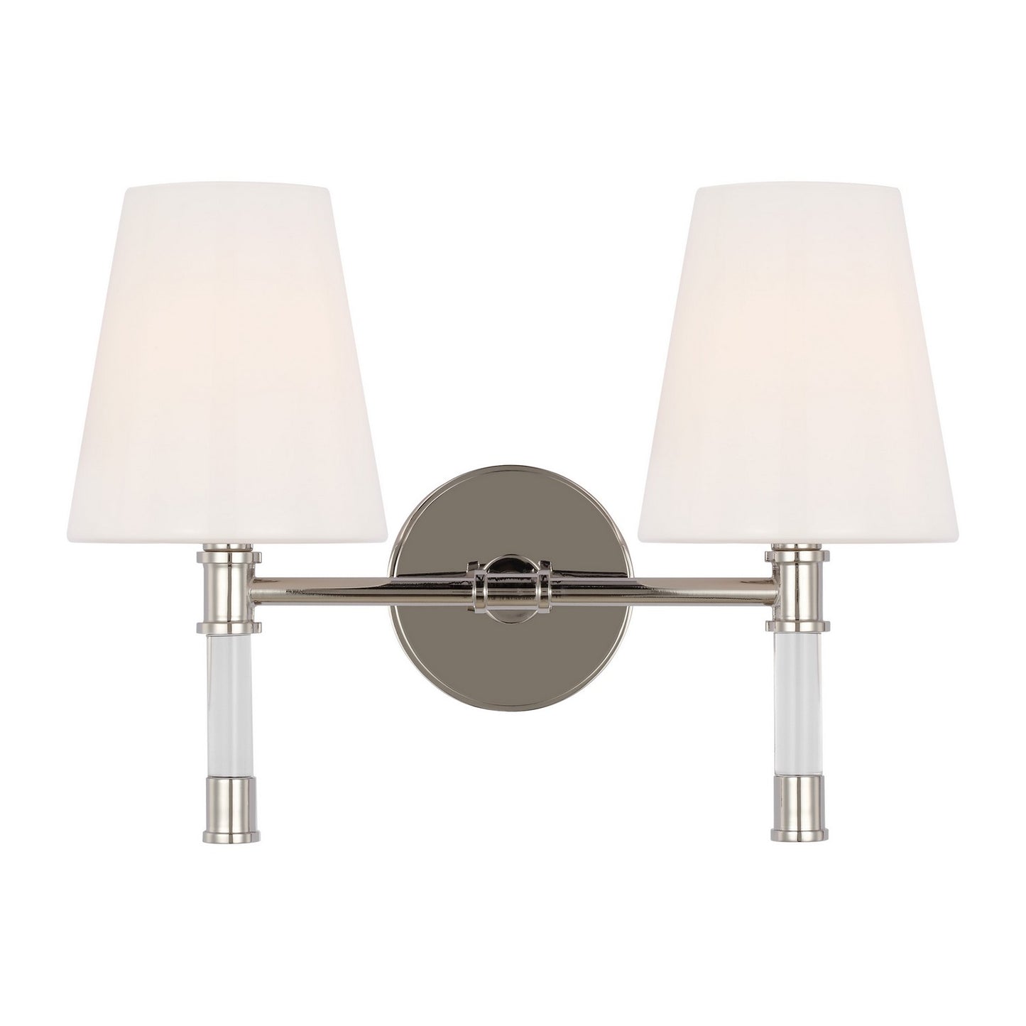Hanover Two Light Bath Vanity in Polished Nickel