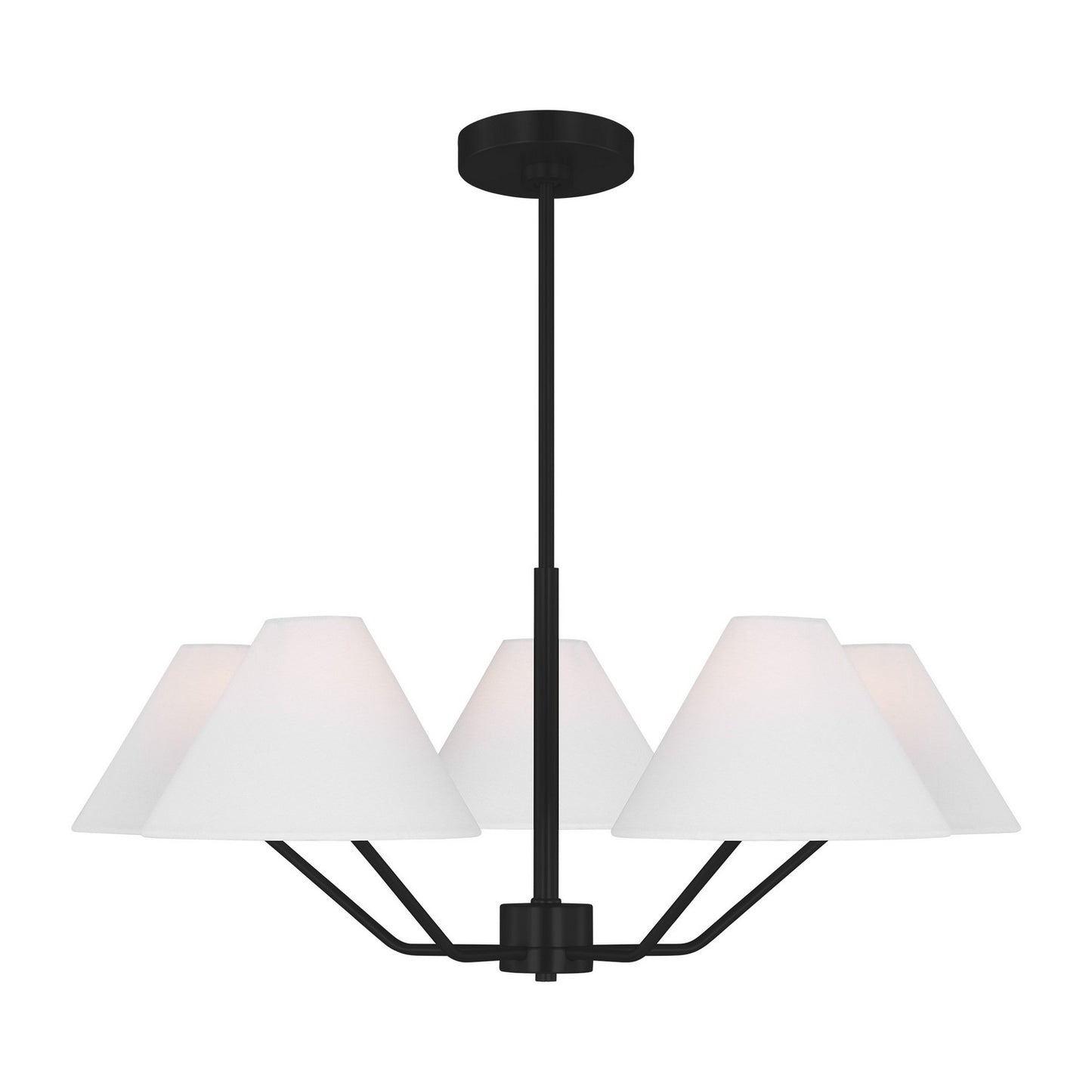 Burke Five Light Chandelier in Midnight Black