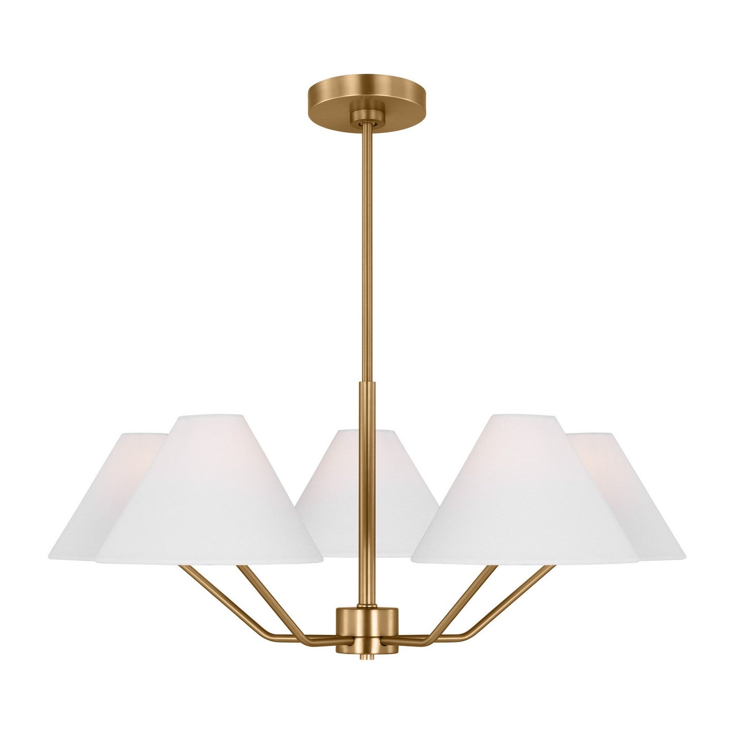 Burke Five Light Chandelier in Satin Brass