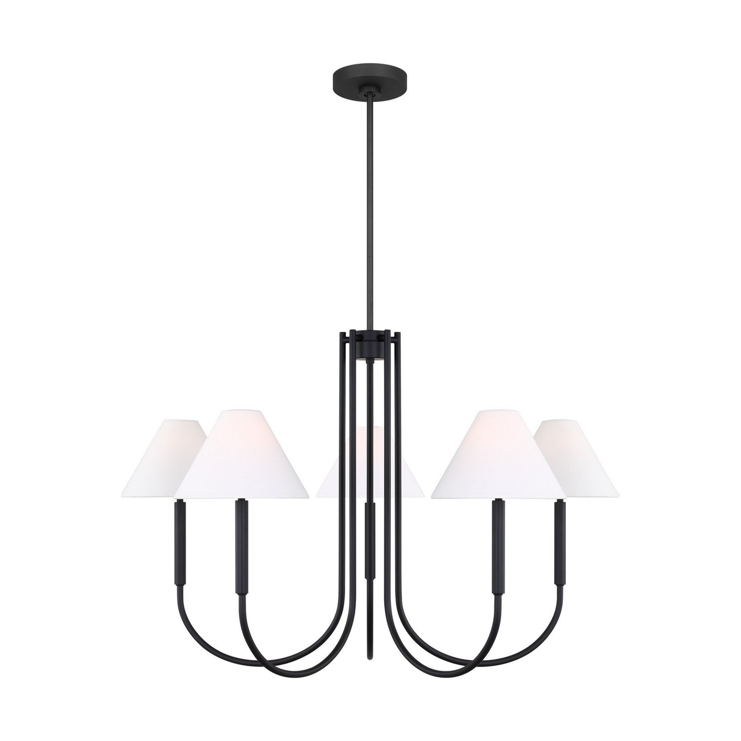 Porteau Six Light Chandelier in Midnight Black