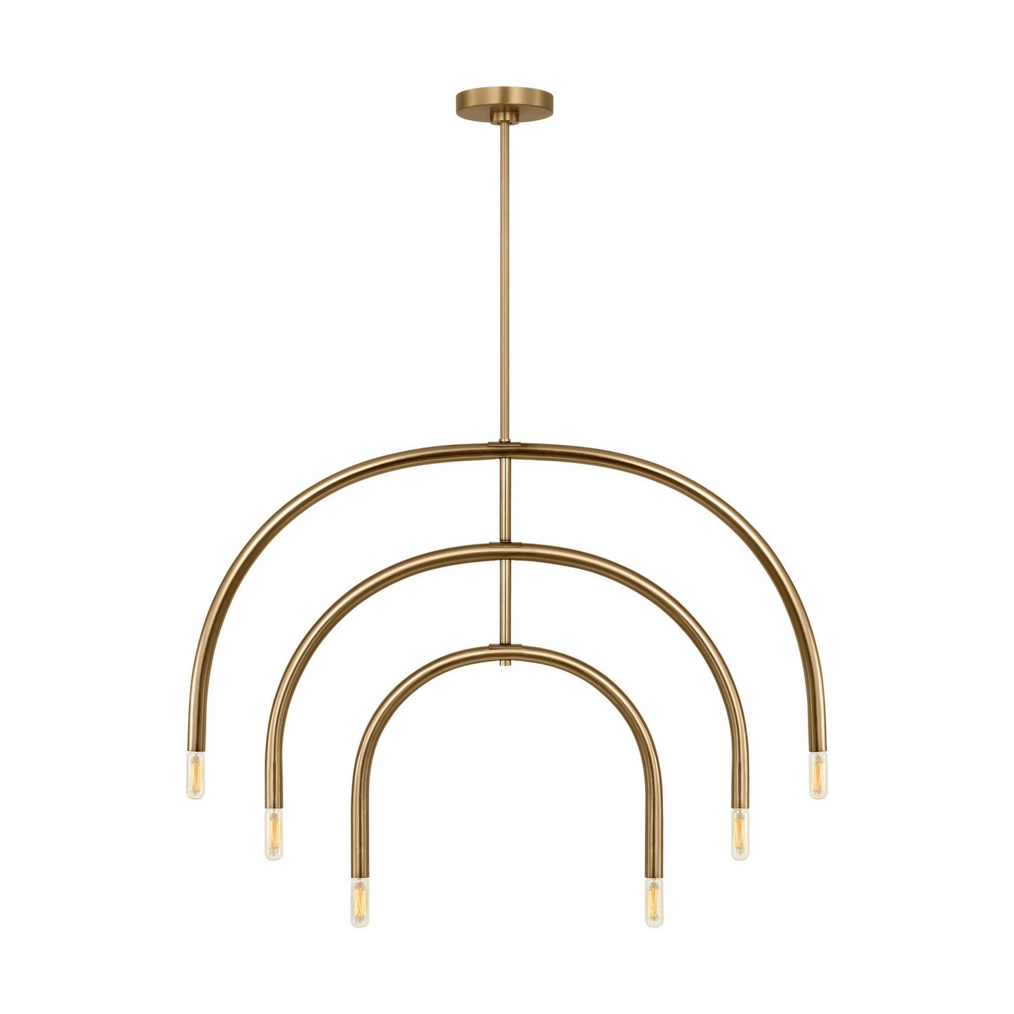 Hadden Six Light Chandelier in Satin Brass