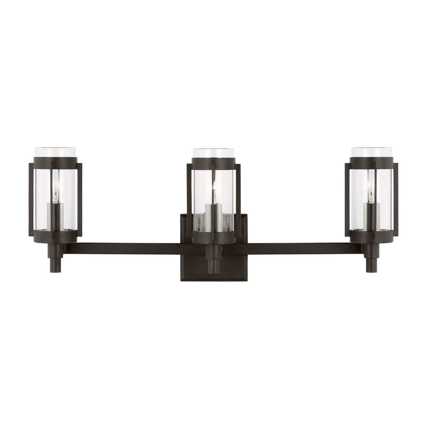 Flynn Three Light Bath Vanity in Aged Iron