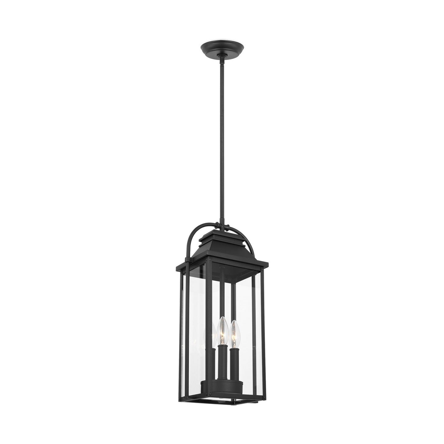 Wellsworth Three Light Outdoor Pendant in Textured Black