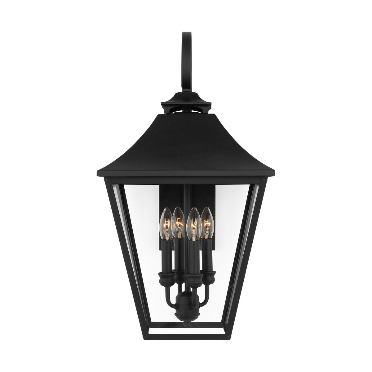 Galena Four Light Outdoor Wall Sconce in Textured Black