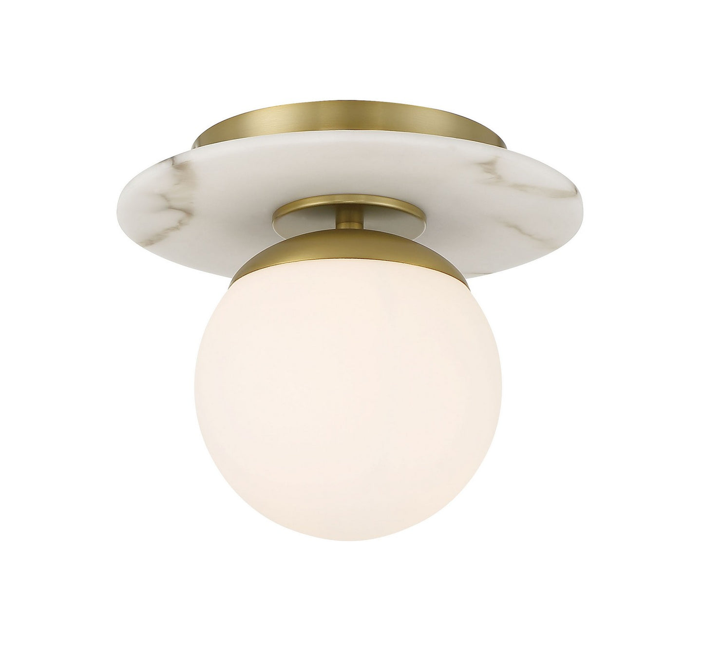Orban One Light Semi Flush Mount in Soft Brass