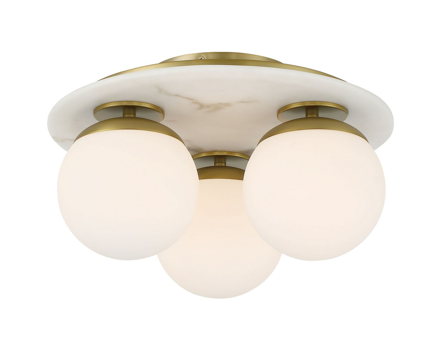 Orban Three Light Semi Flush Mount in Soft Brass