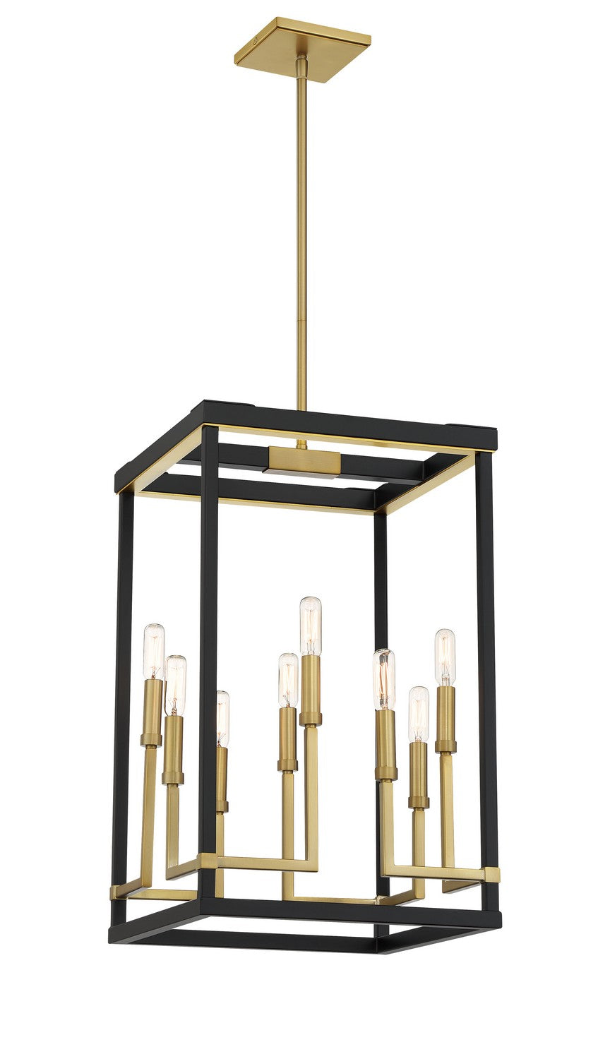 UNION ESTATES Eight Light Pendant in Coal And Soft Brass