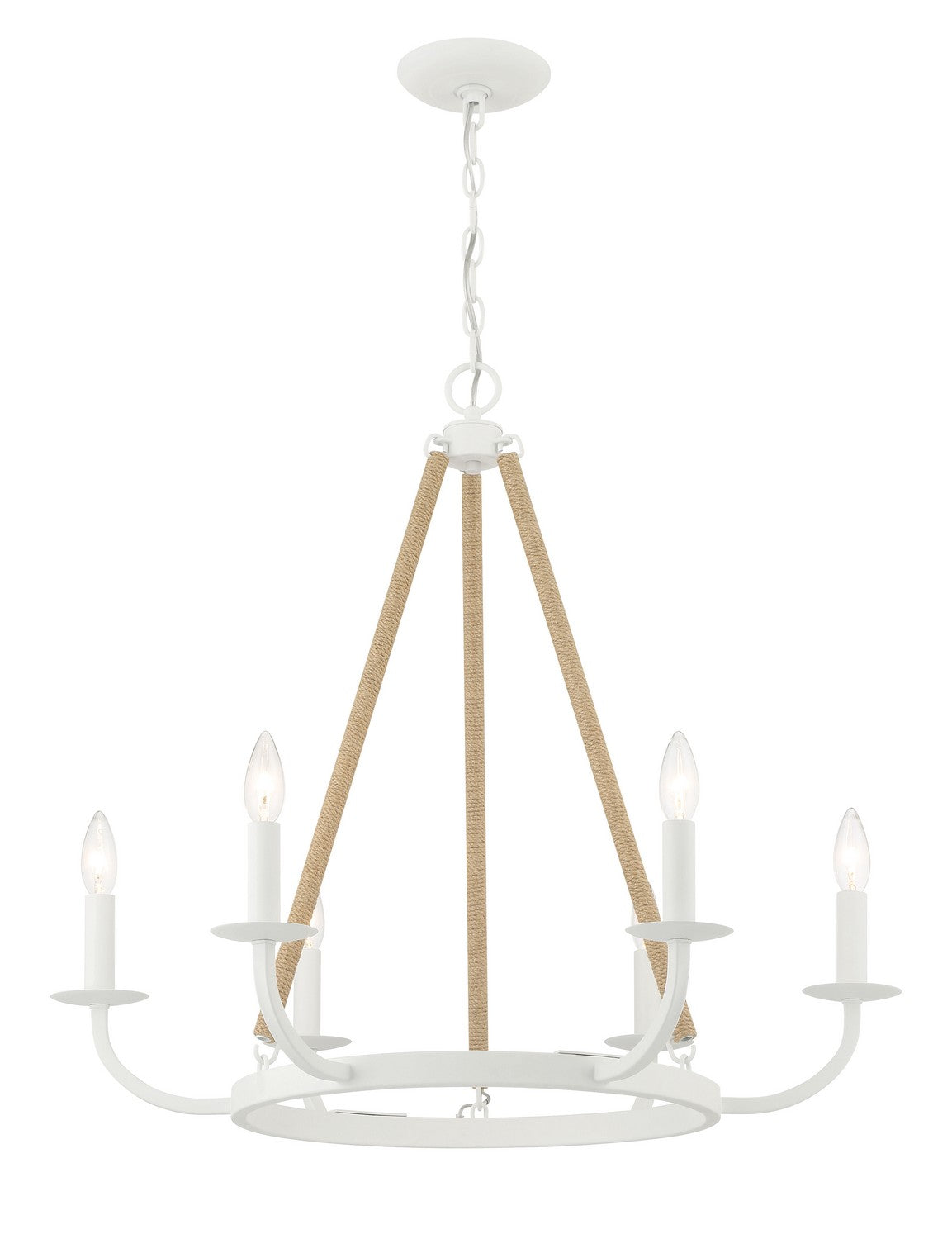 LANTON Six Light Chandelier in Sand White