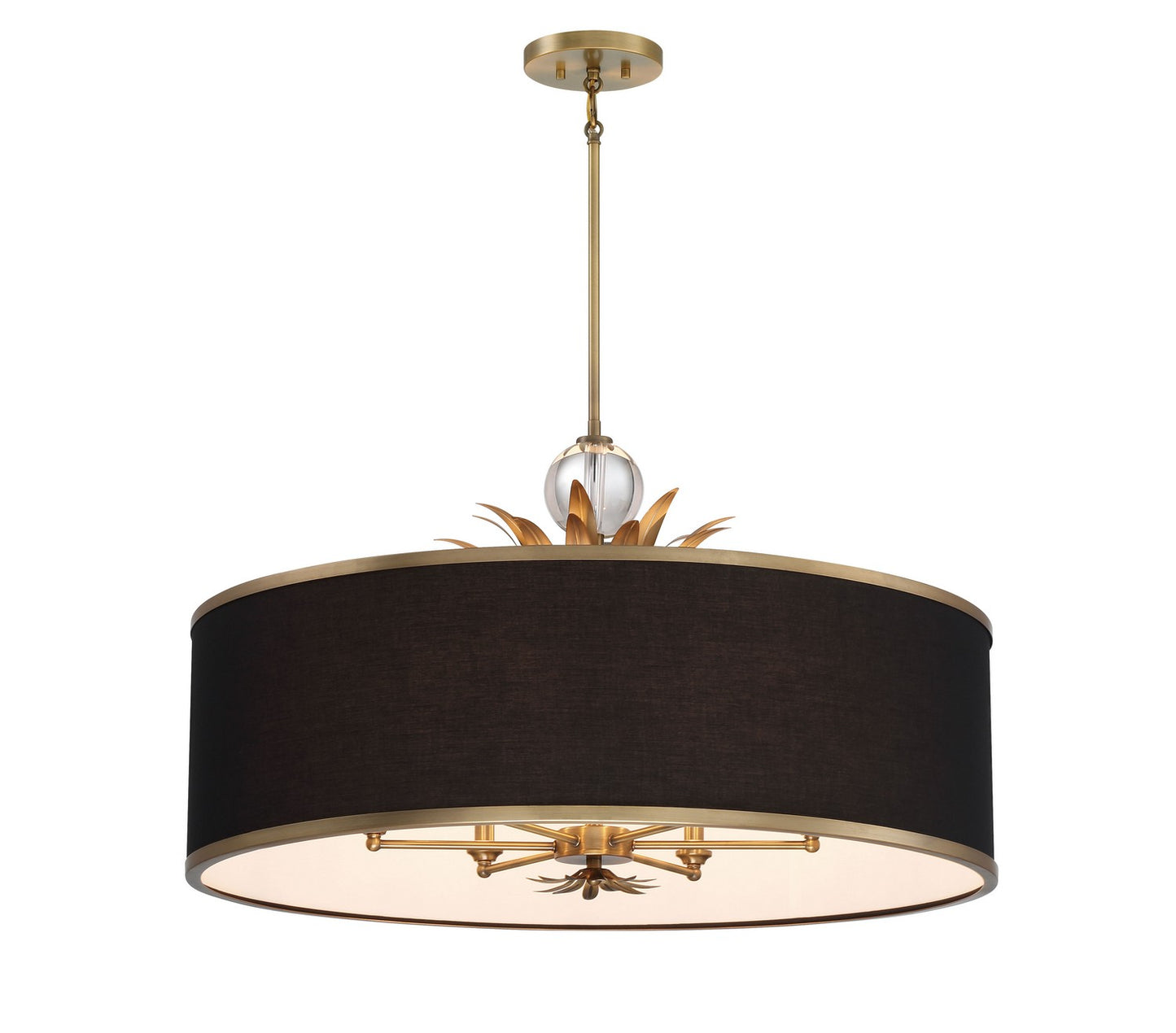 Caprio Six Light Pendant in Brushed Brass