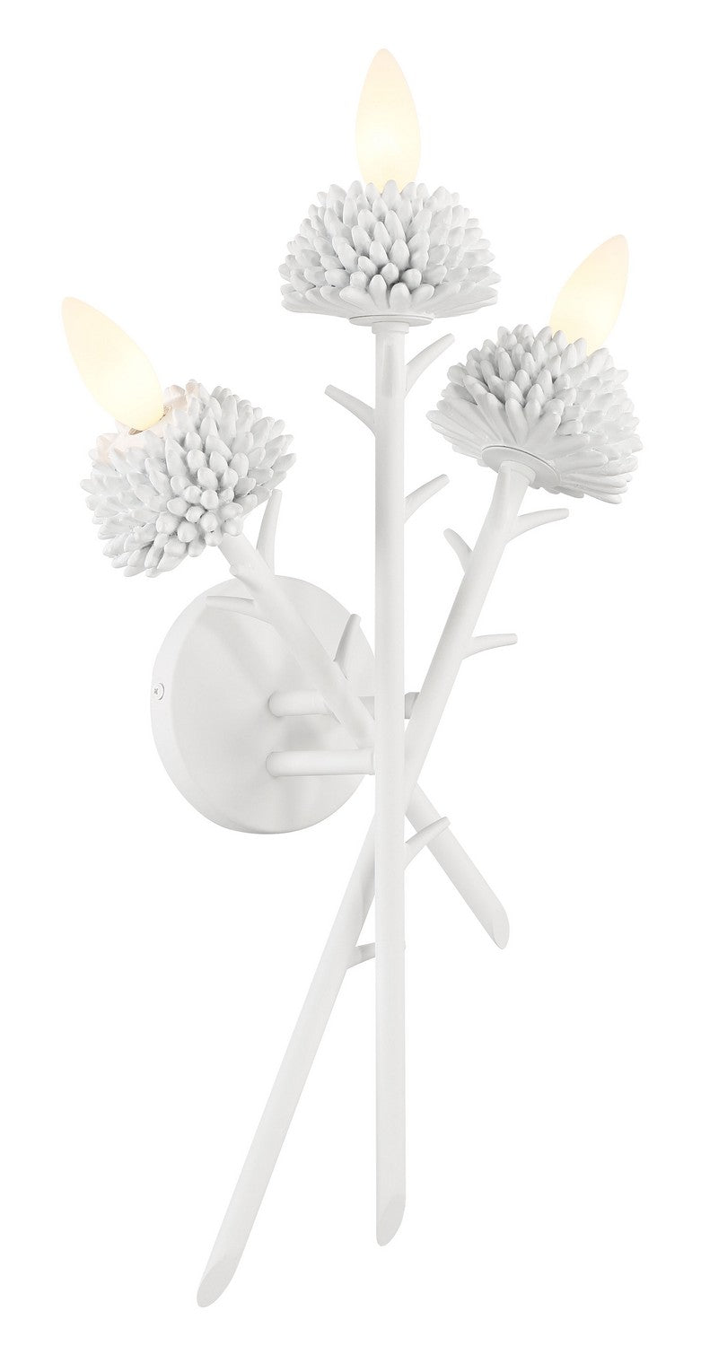North Fork by Robin Baron Three Light Wall Sconce in Sand White