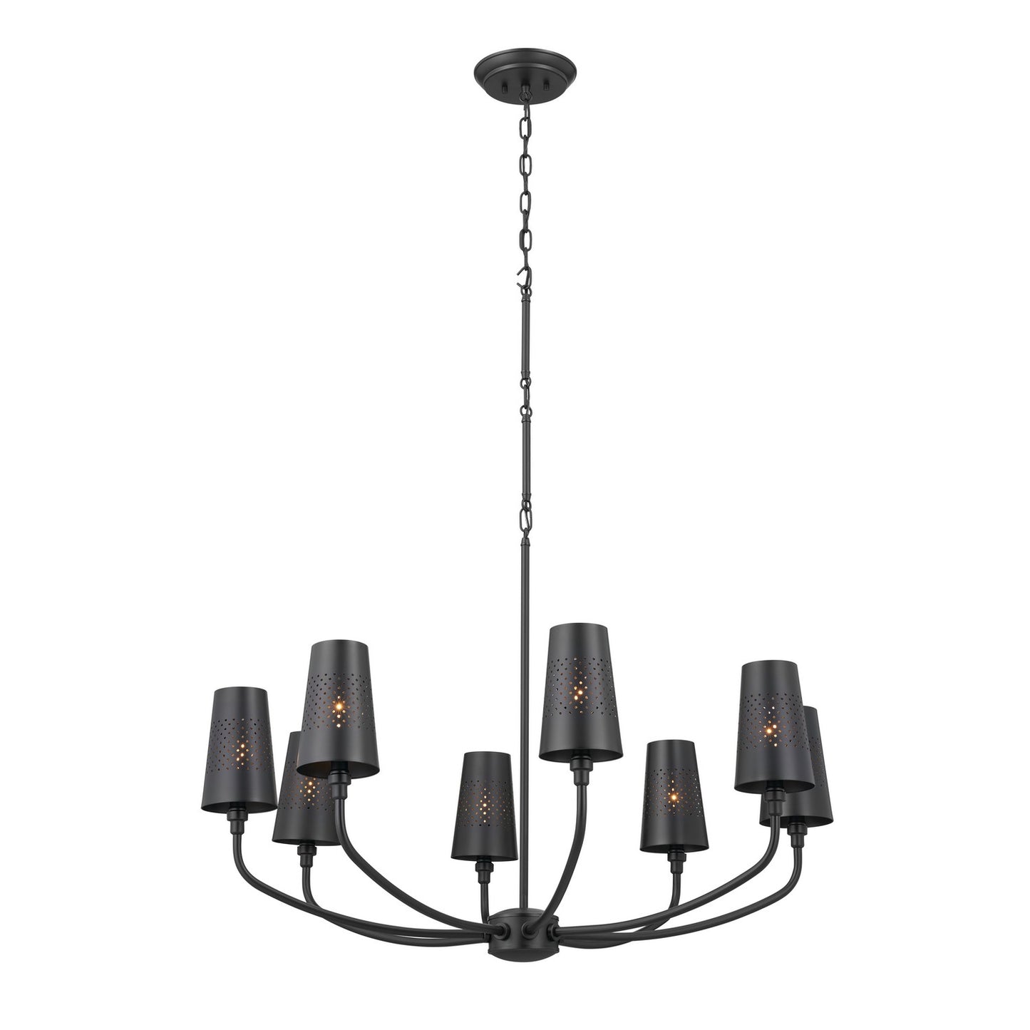 Adeena Eight Light Chandelier in Black