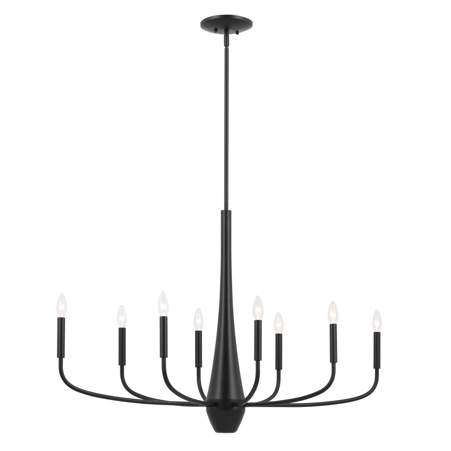 Deela Eight Light Chandelier in Black