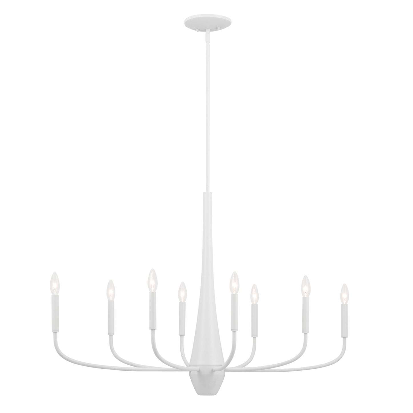 Deela Eight Light Chandelier in White