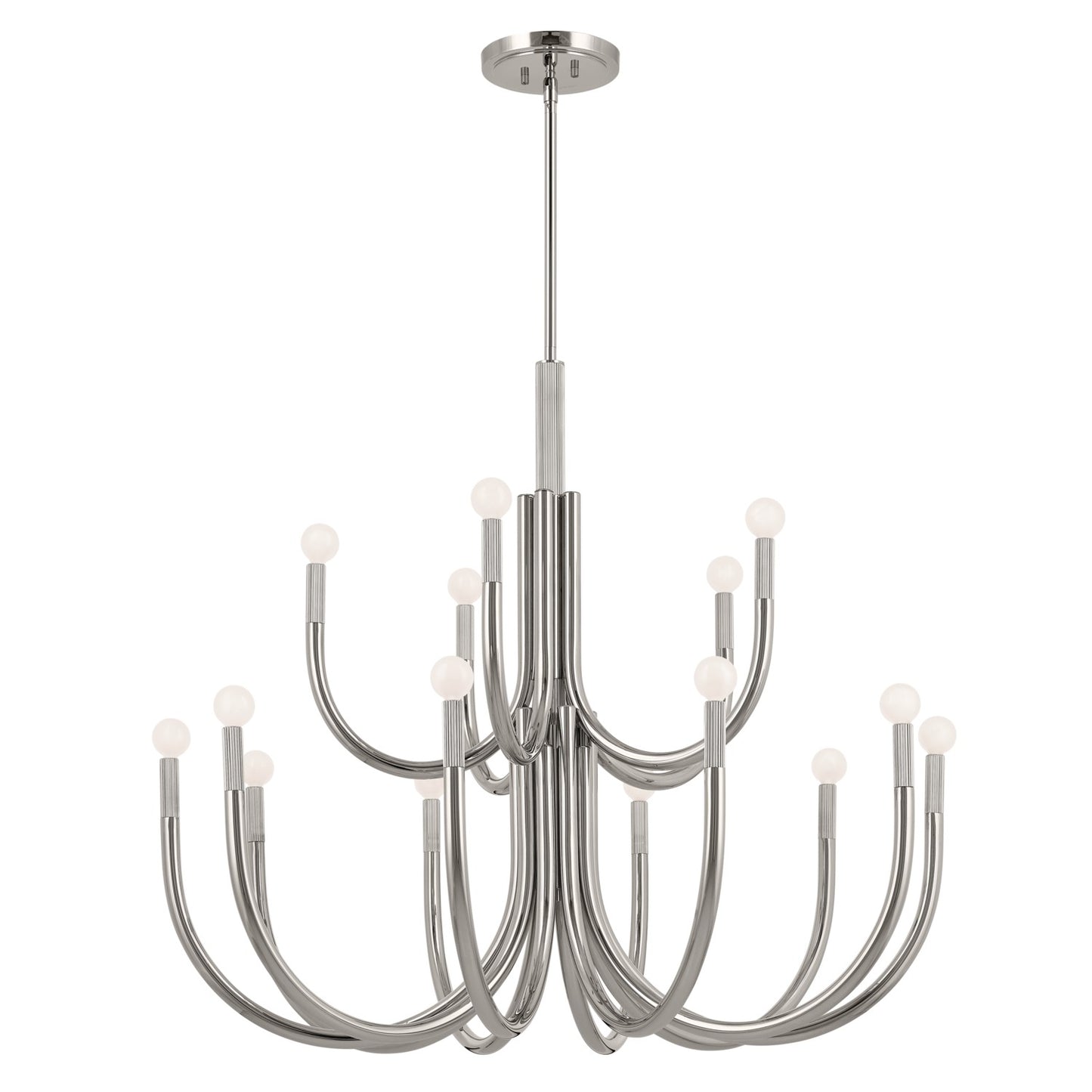 Odensa 15 Light Chandelier in Polished Nickel