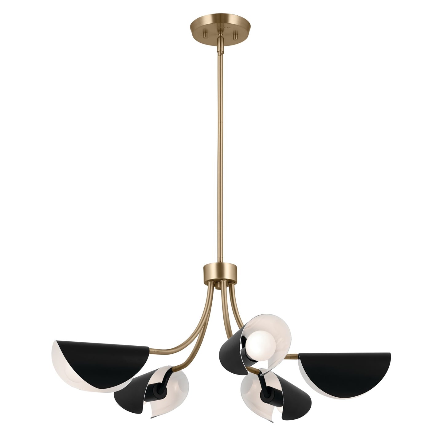 Arcus Five Light Chandelier/Semi Flush in Champagne Bronze