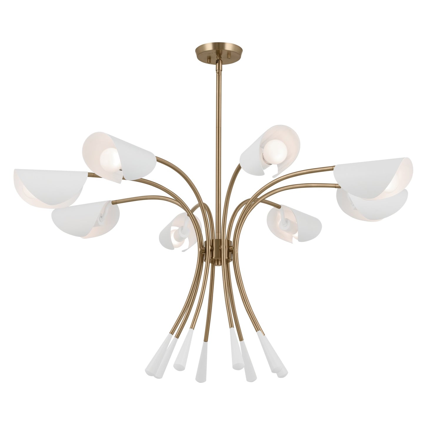 Arcus Eight Light Chandelier in Champagne Bronze