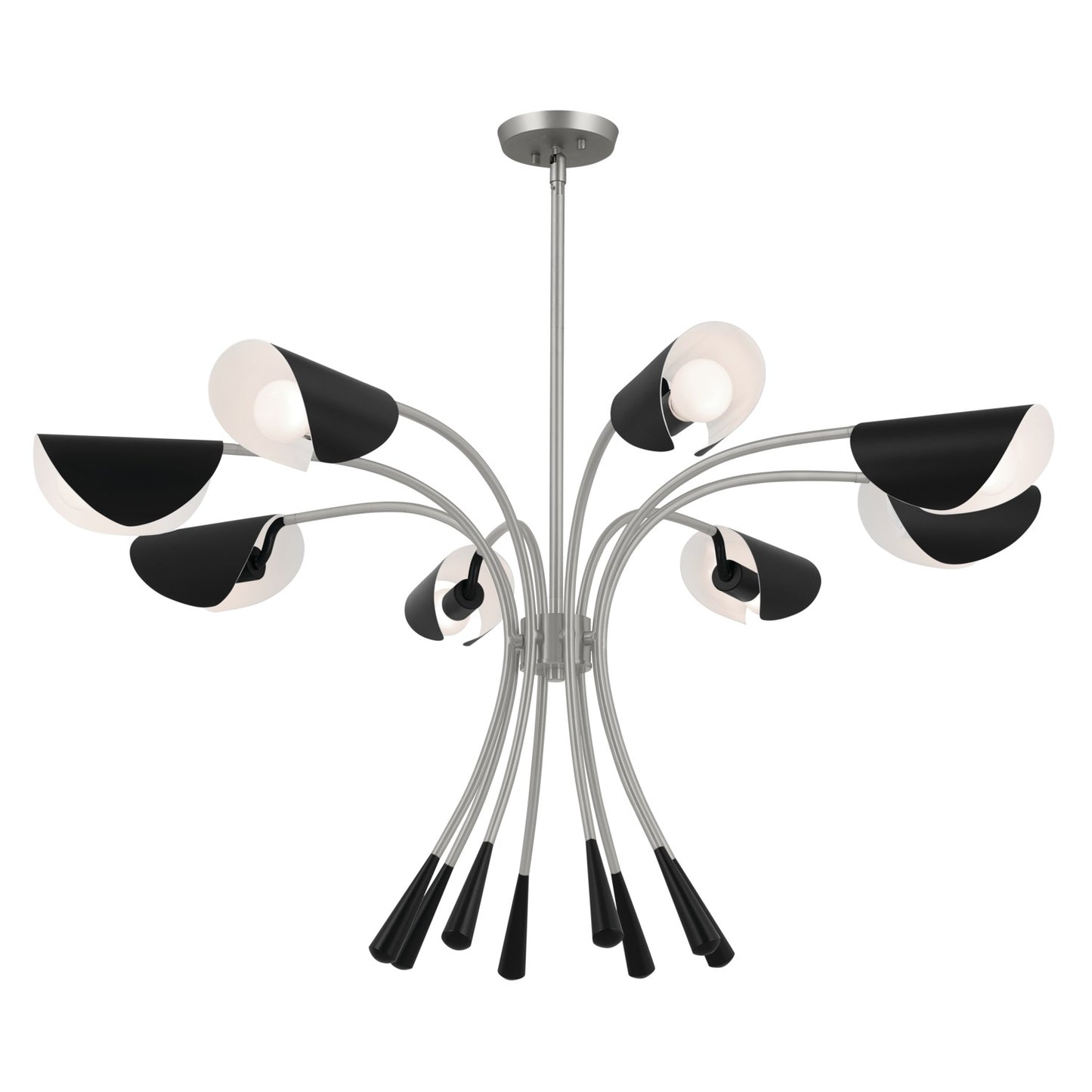 Arcus Eight Light Chandelier in Satin Nickel