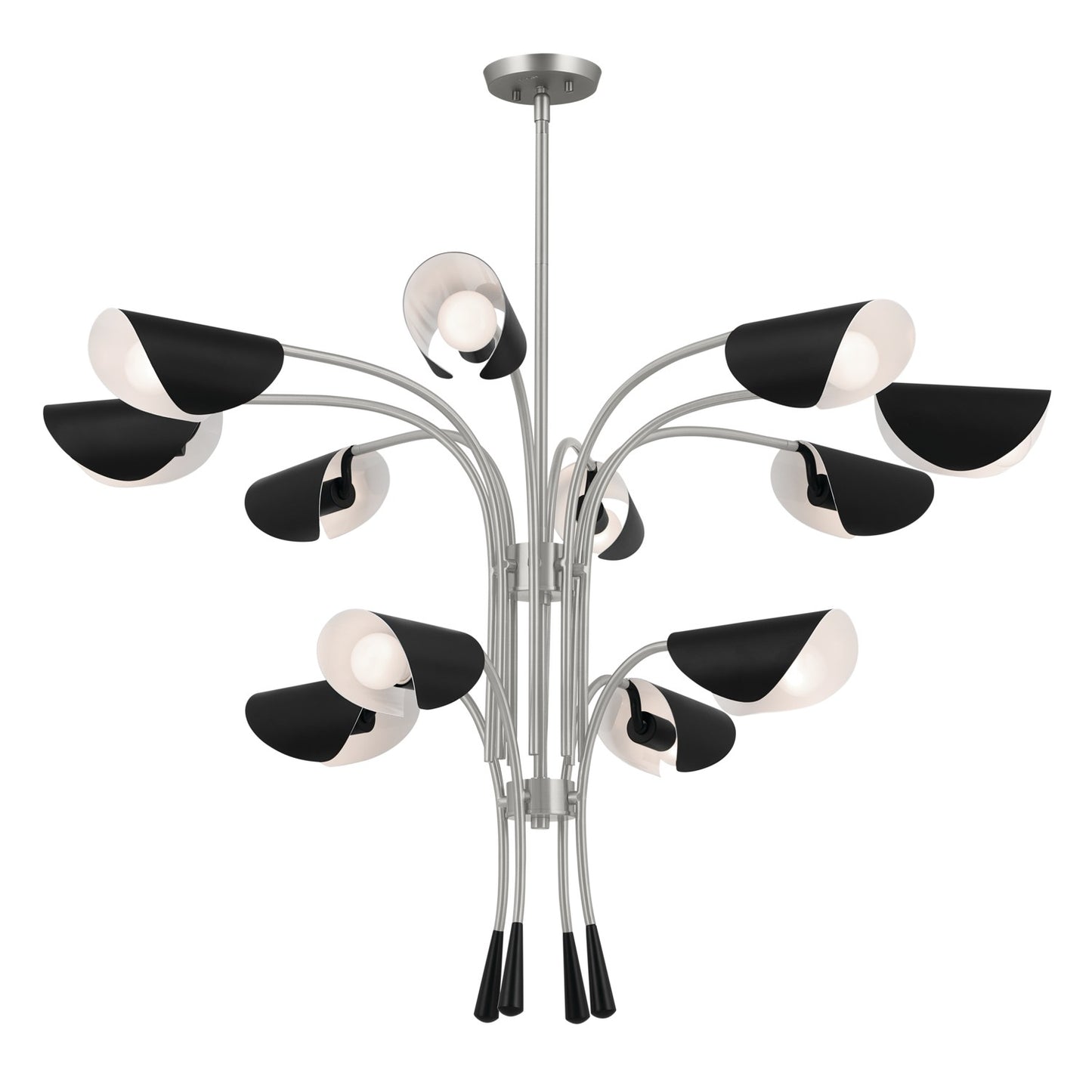 Arcus 12 Light Chandelier in Satin Nickel
