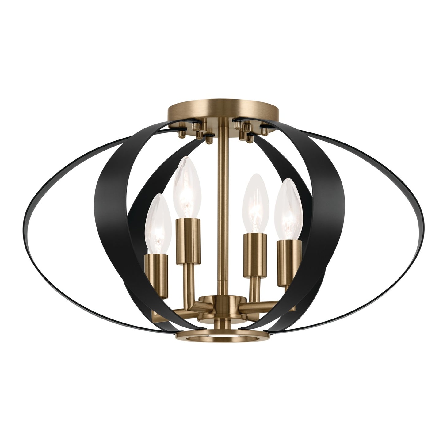 Cecil Four Light Flush Mount in Champagne Bronze