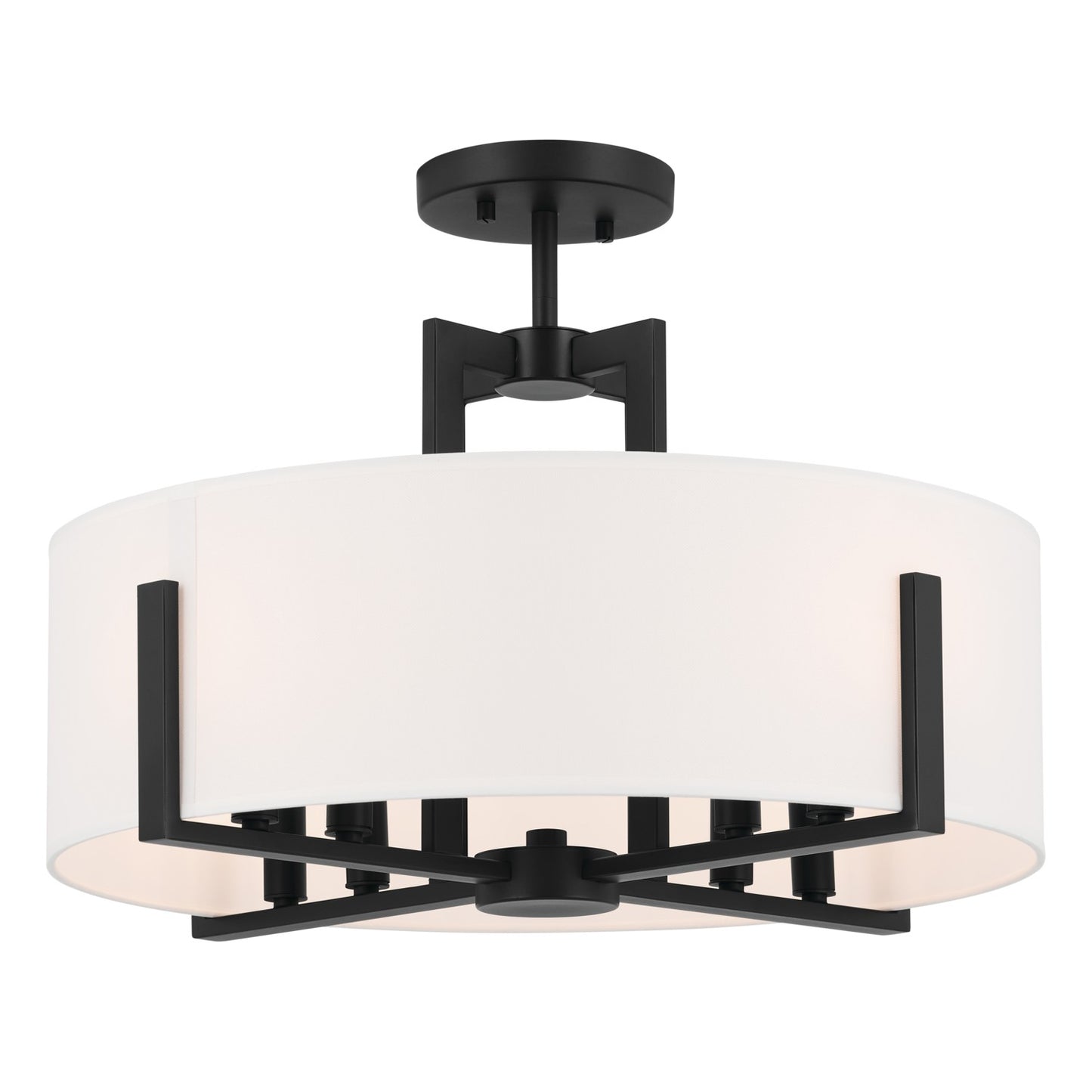 Malen Eight Light Pendant/Semi Flush in Black