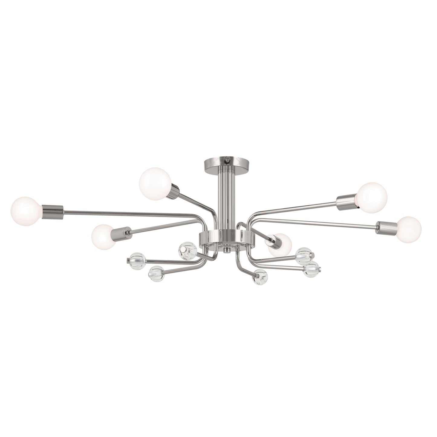 Ocala Six Light Semi Flush Mount in Polished Nickel