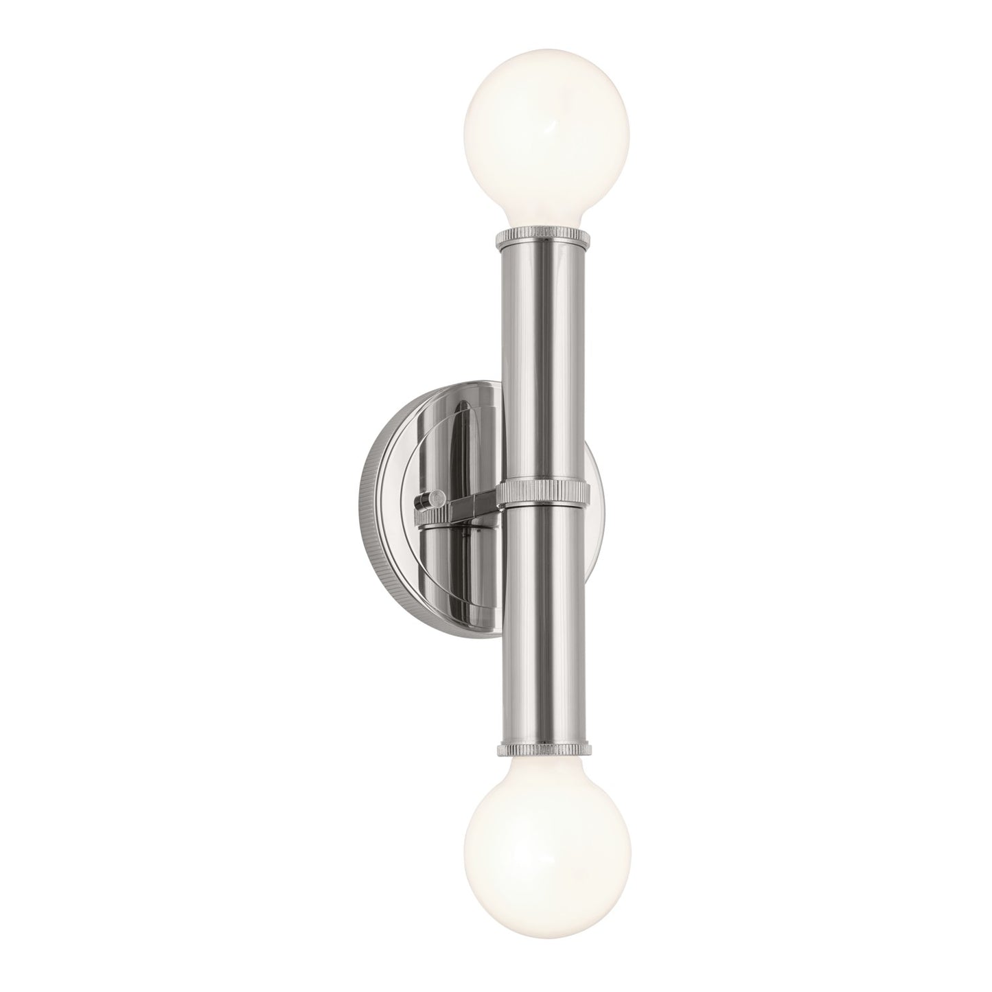 Torche Two Light Wall Sconce in Polished Nickel
