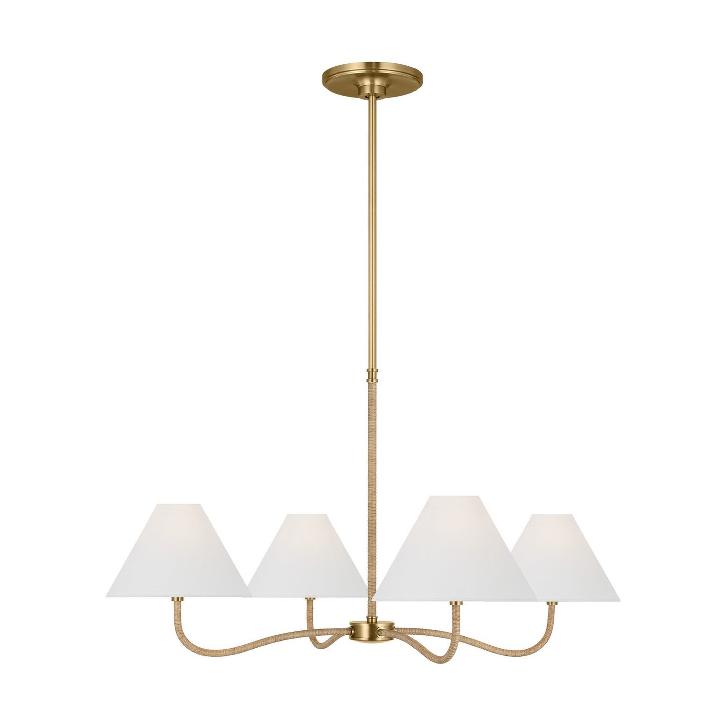 Laguna Four Light Chandelier in Burnished Brass