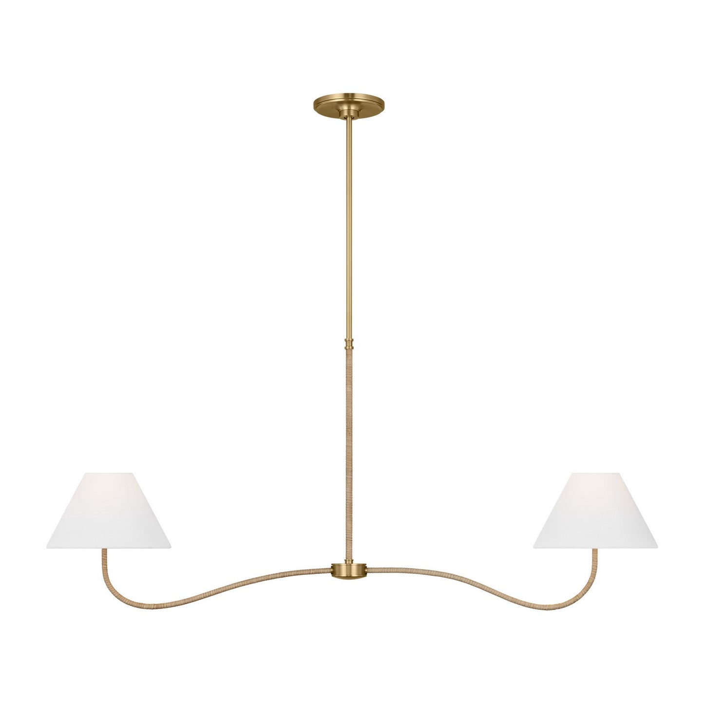 Laguna Two Light Linear Chandelier in Burnished Brass