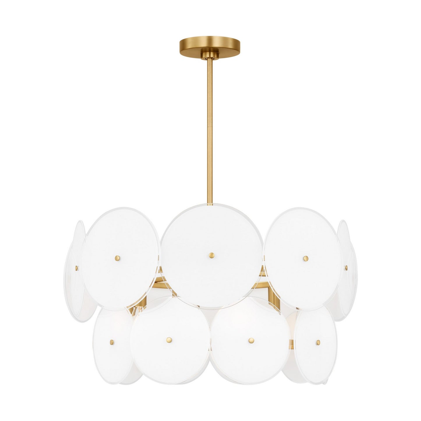 Emery Six Light Chandelier in Burnished Brass