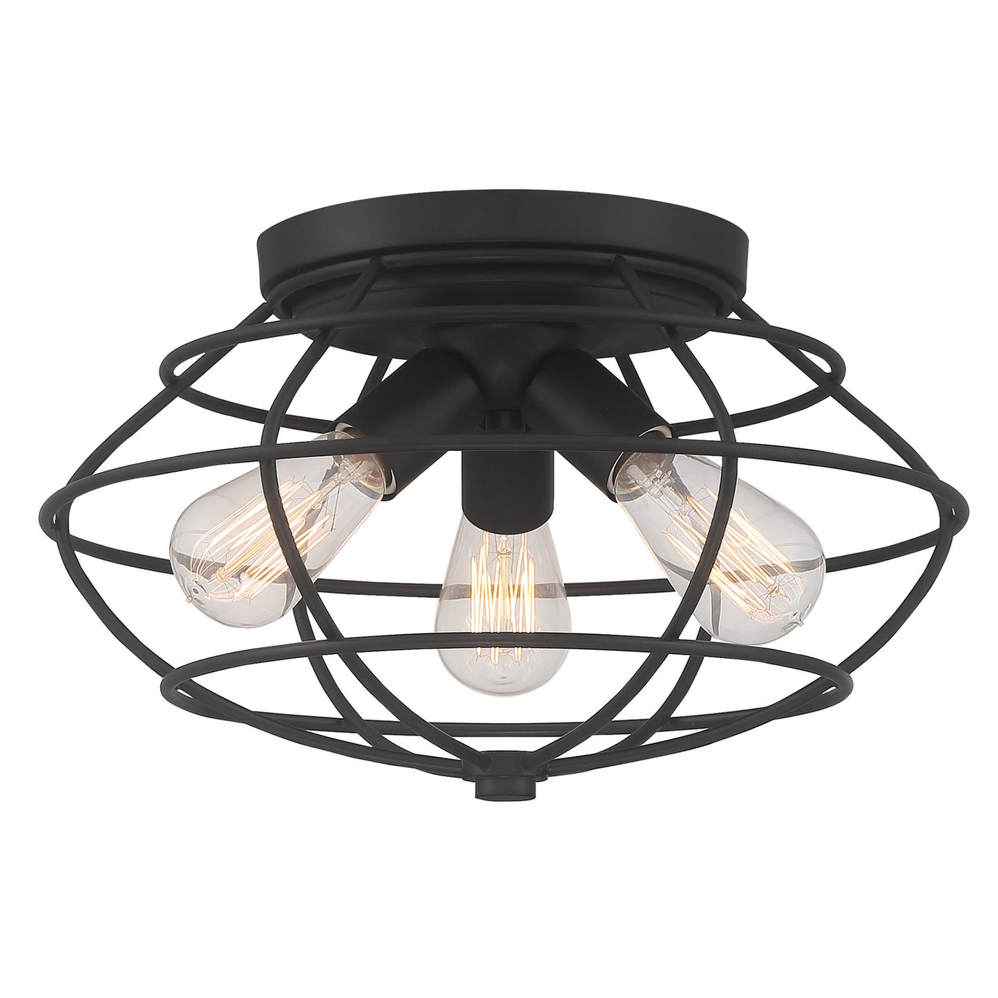 Jax Three Light Flushmount in Matte Black