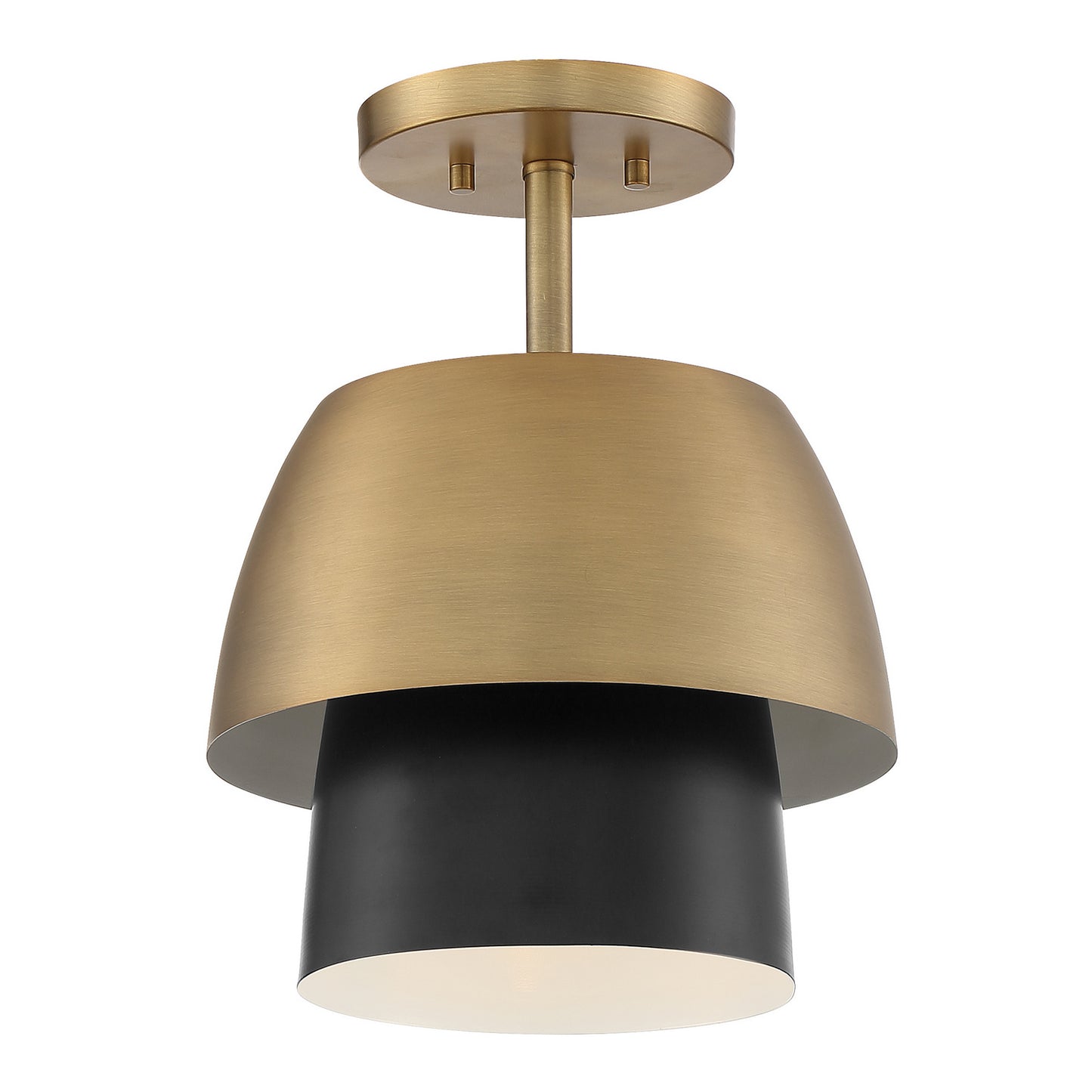 Moonshadow One Light Semi-Flushmount in Old Satin Brass