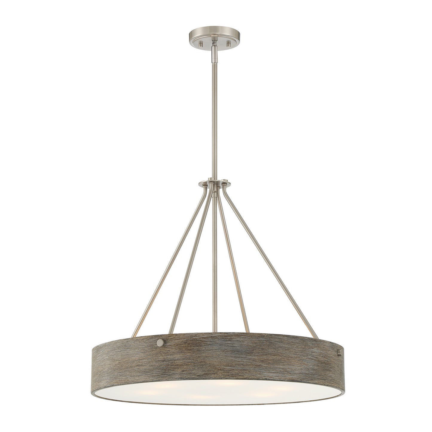 Erba Six Light Pendant in Brushed Nickel
