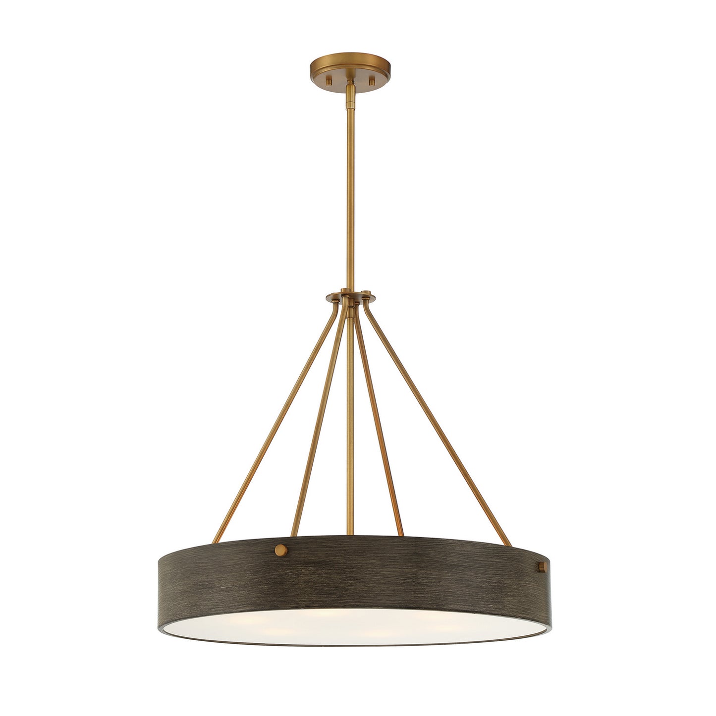 Erba Six Light Pendant in Old Satin Brass