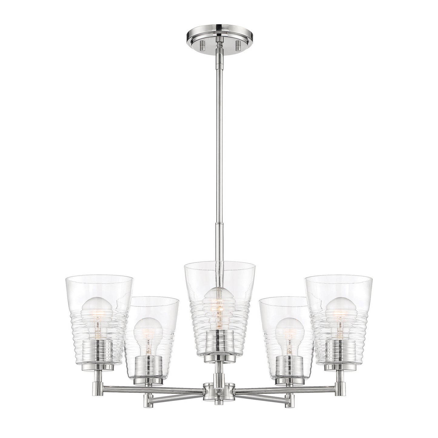 Ingo Five Light Chandelier in Polished Nickel