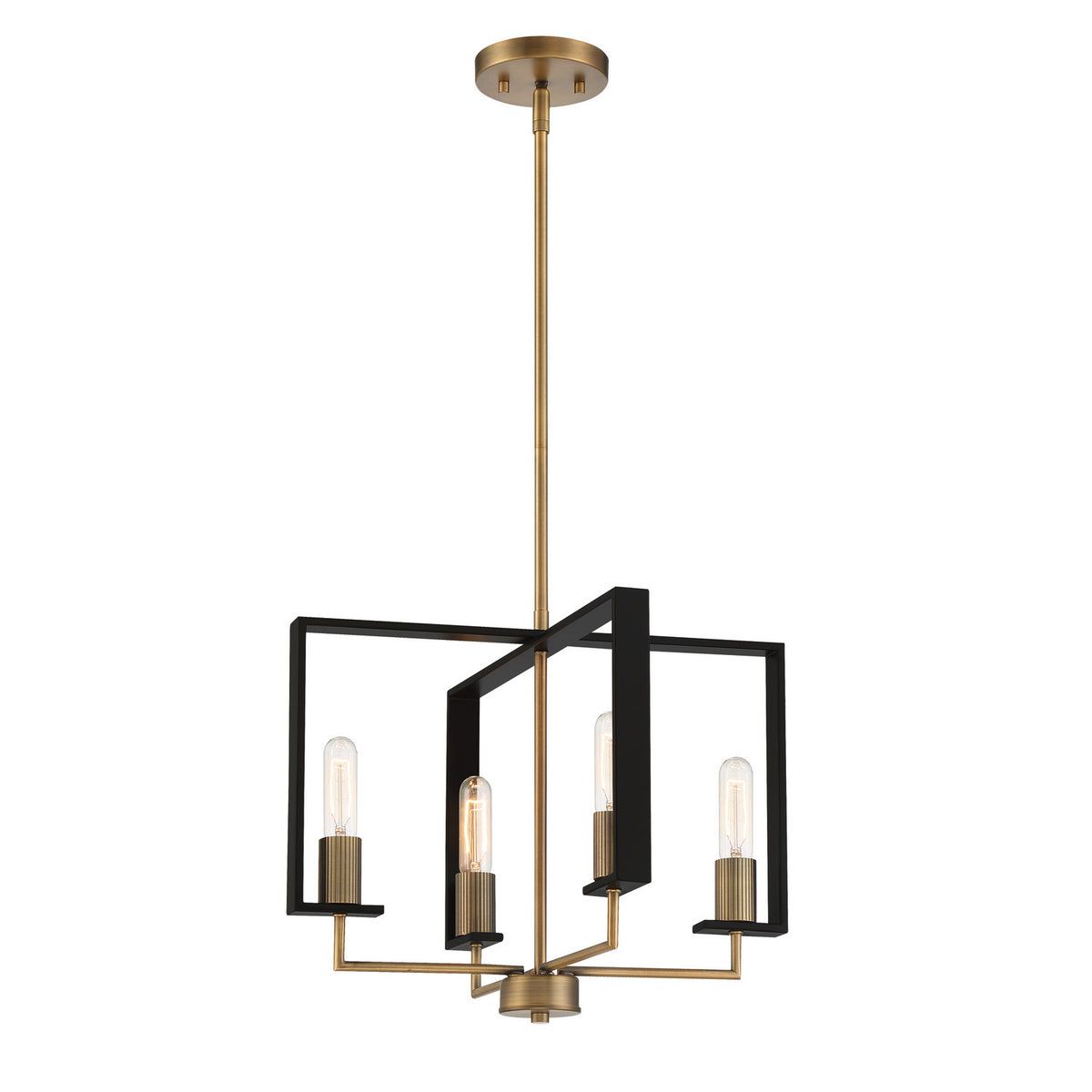 Chicago PM Four Light Chandelier in Old Satin Brass