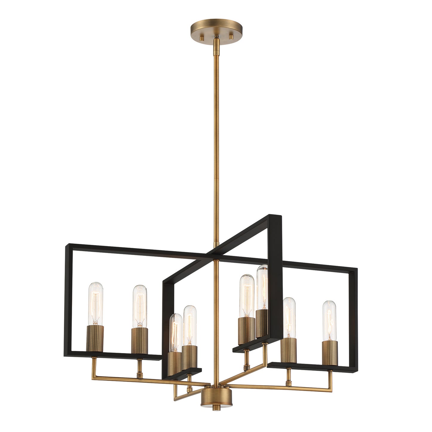 Chicago PM Eight Light Chandelier in Old Satin Brass