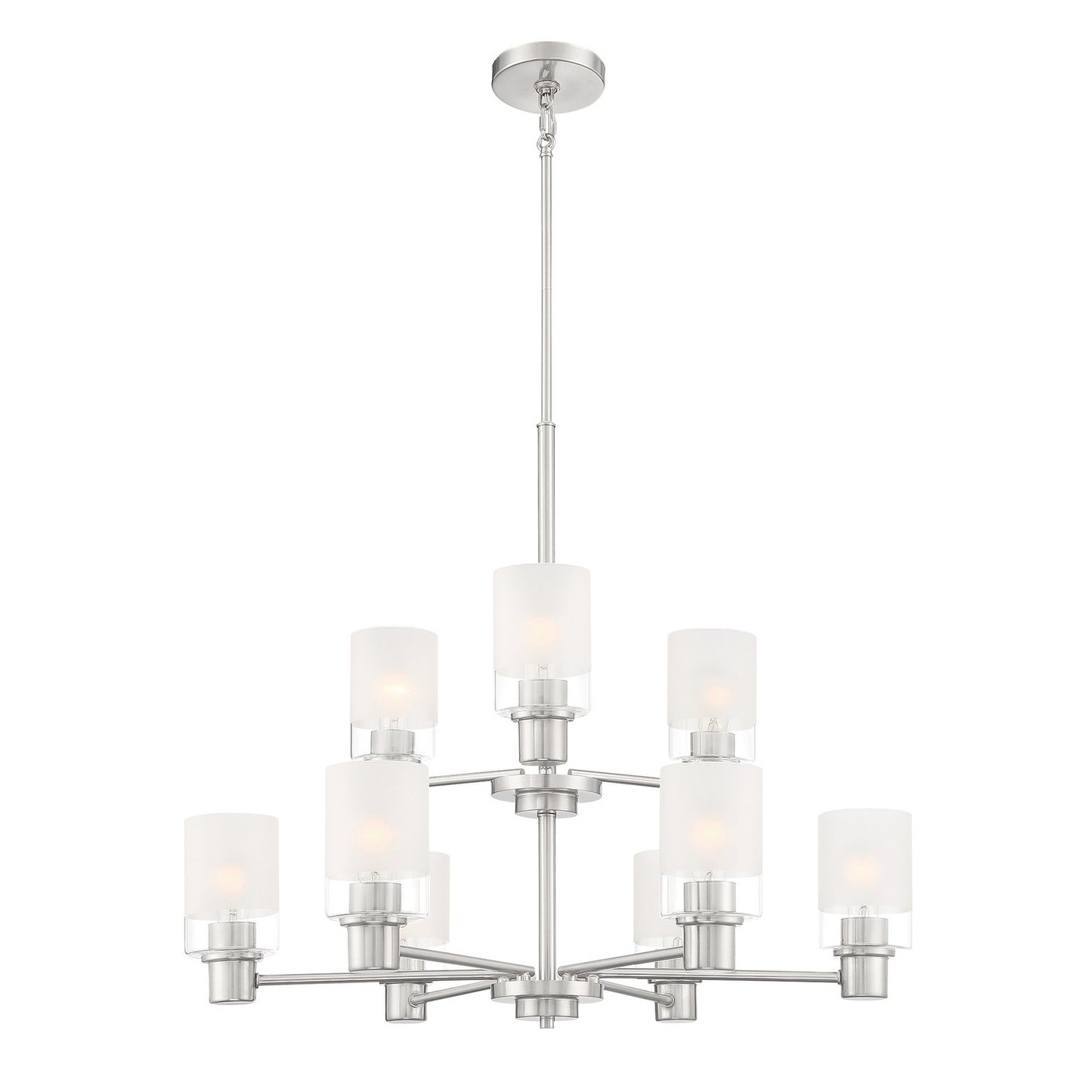 Cedar Lane Nine Light Chandelier in Brushed Nickel
