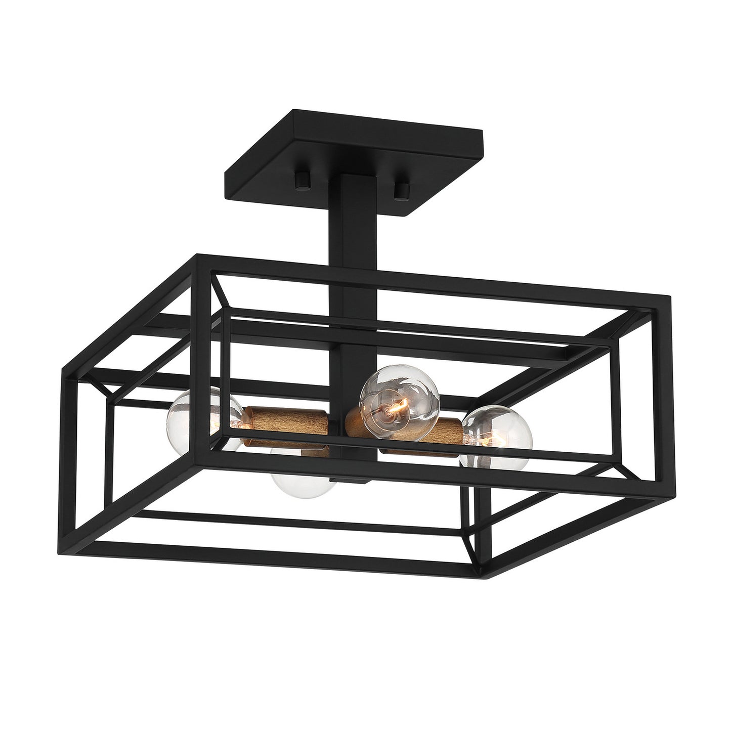 Within Four Light Semi Flush Mount in Matte Black