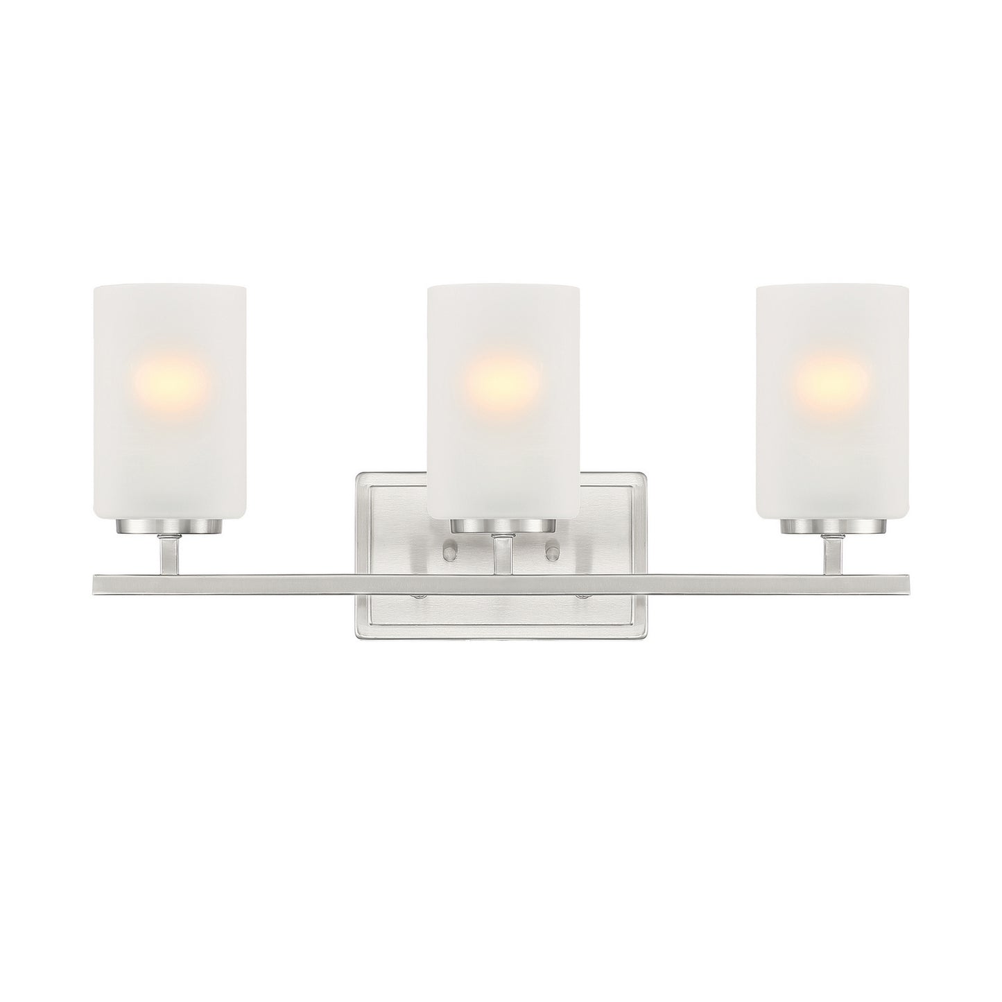 Carmine Three Light Vanity in Brushed Nickel