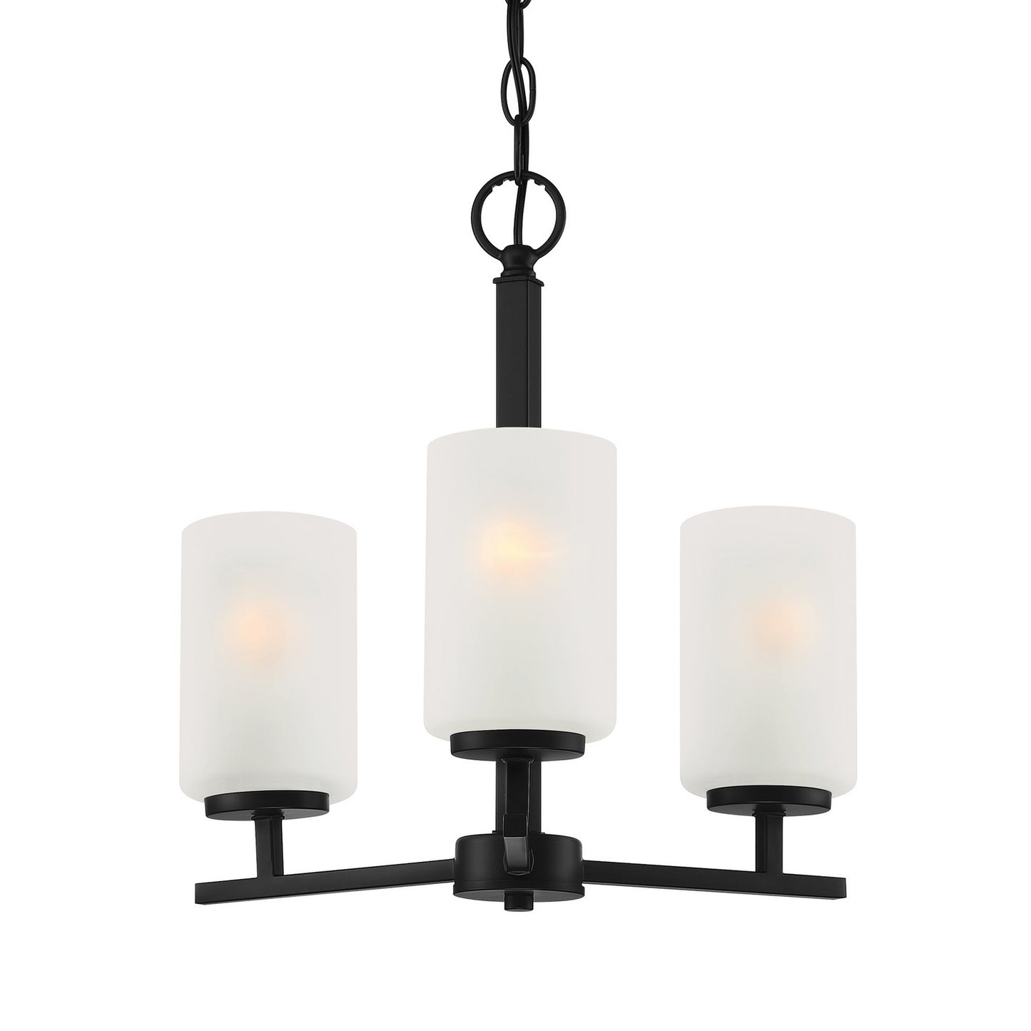 Carmine Three Light Chandelier in Matte Black