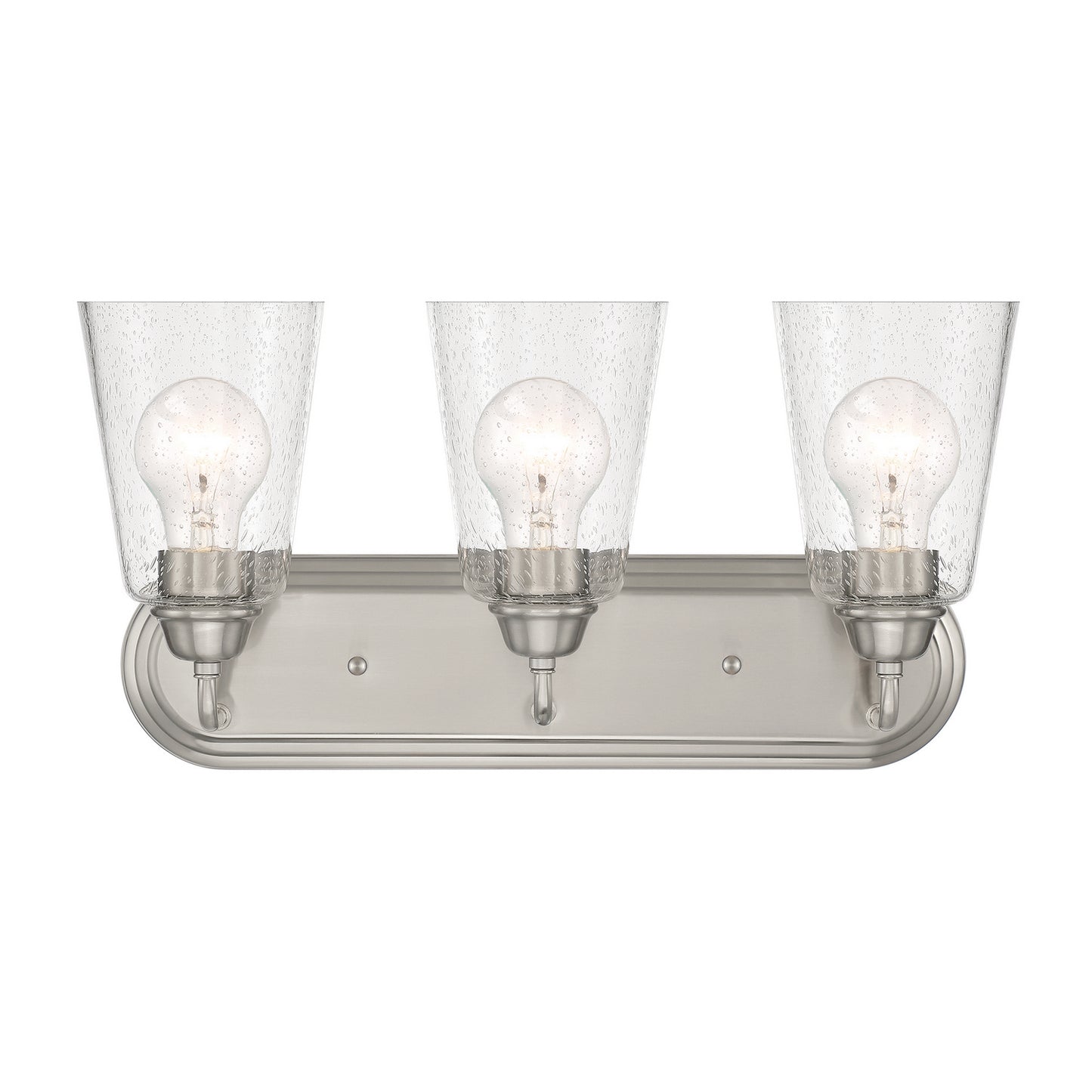 Zane Three Light Vanity in Brushed Nickel