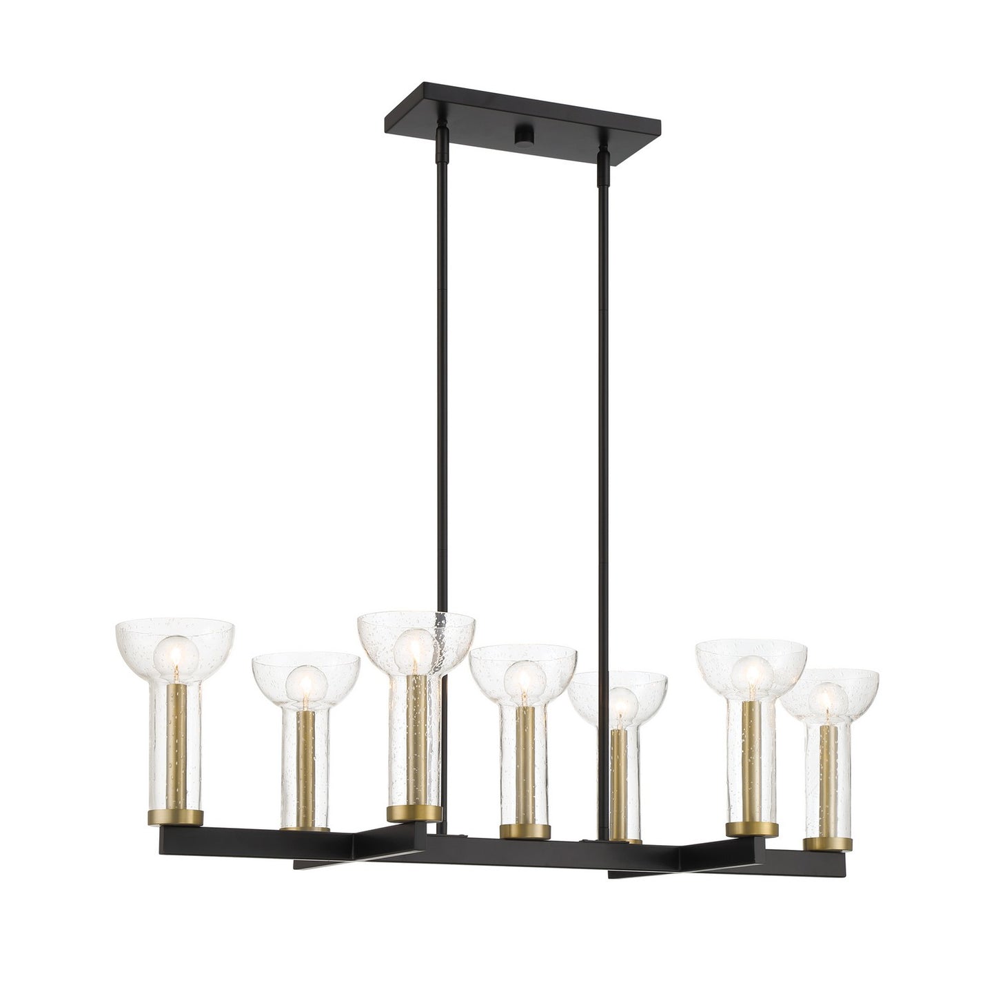 Nova Seven Light Island Pendant in Matte Black
