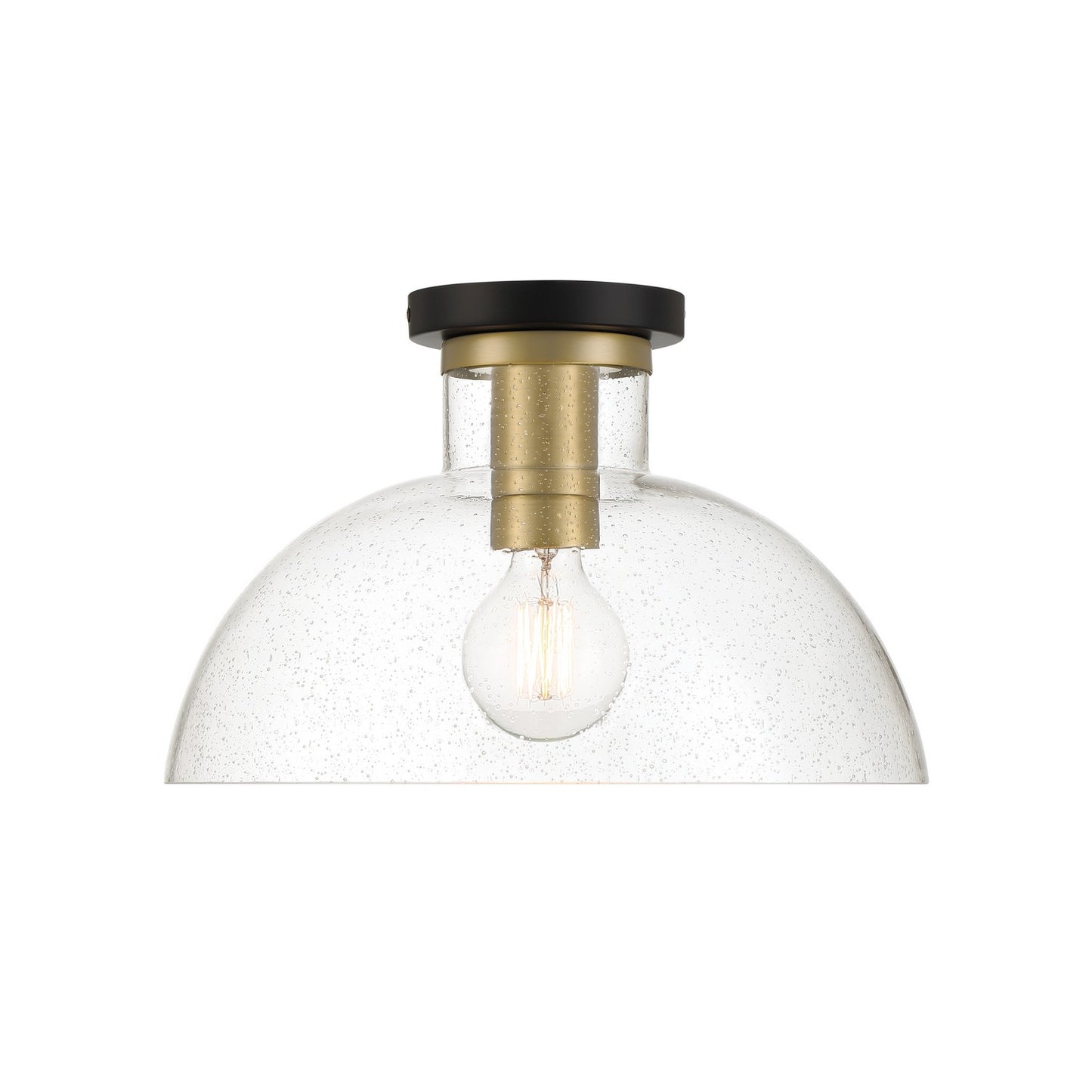 Nova One Light Semi Flush Mount in Matte Black