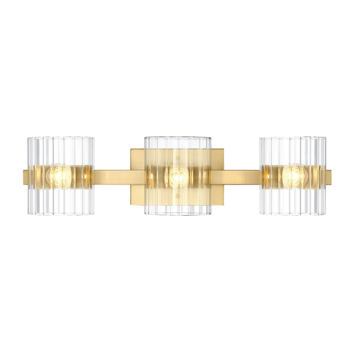Aries Three Light Vanity in Brushed Gold