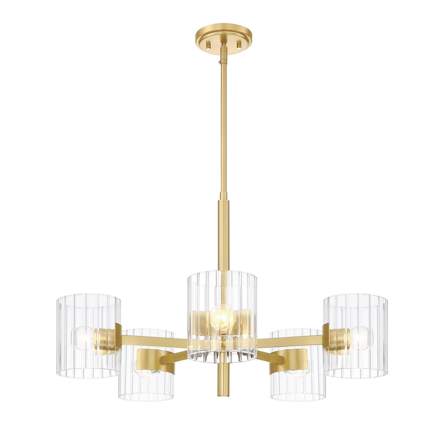 Aries Five Light Chandelier in Brushed Gold