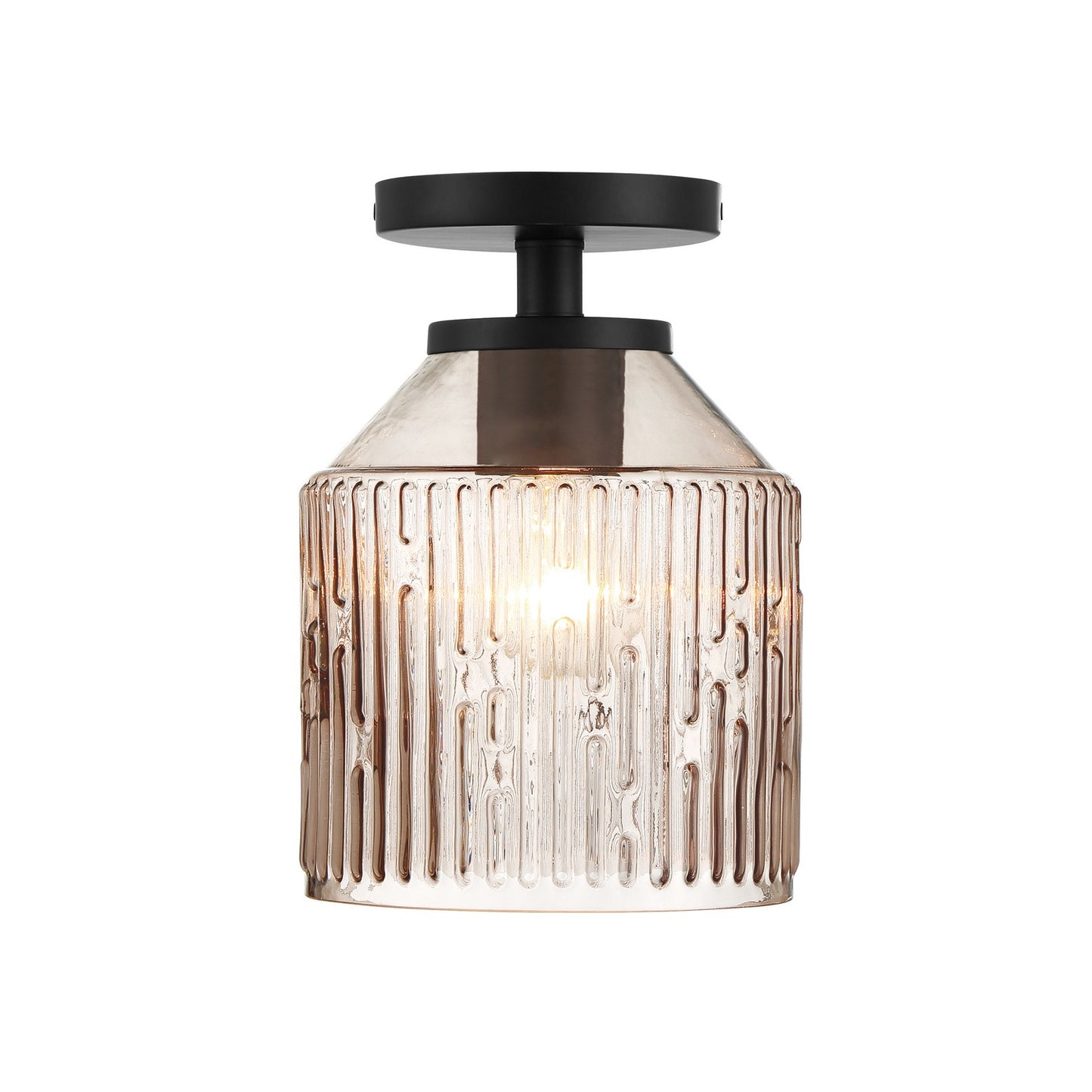 Ele One Light Semi Flush Mount in Matte Black