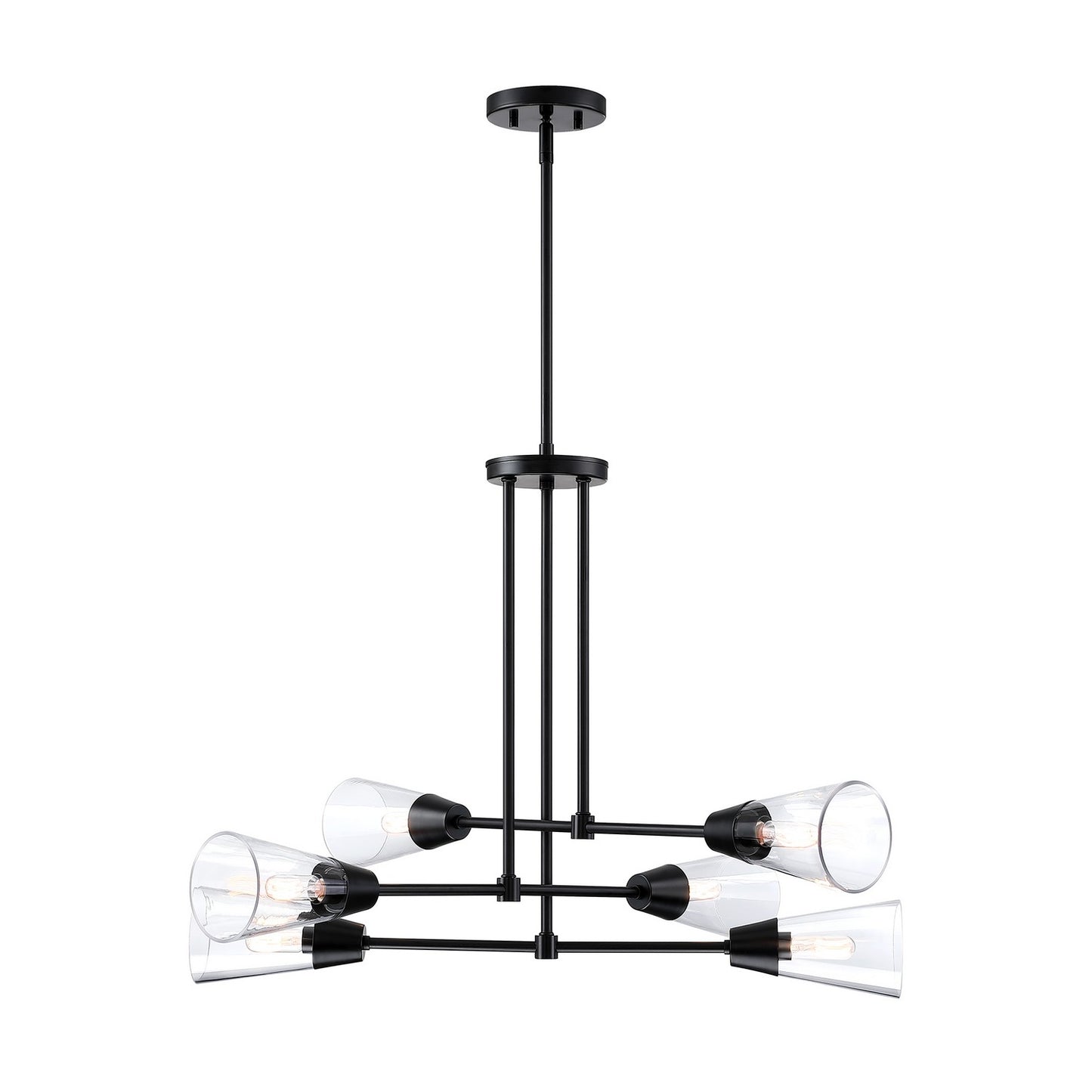 Norro Six Light Pendant in Matte Black