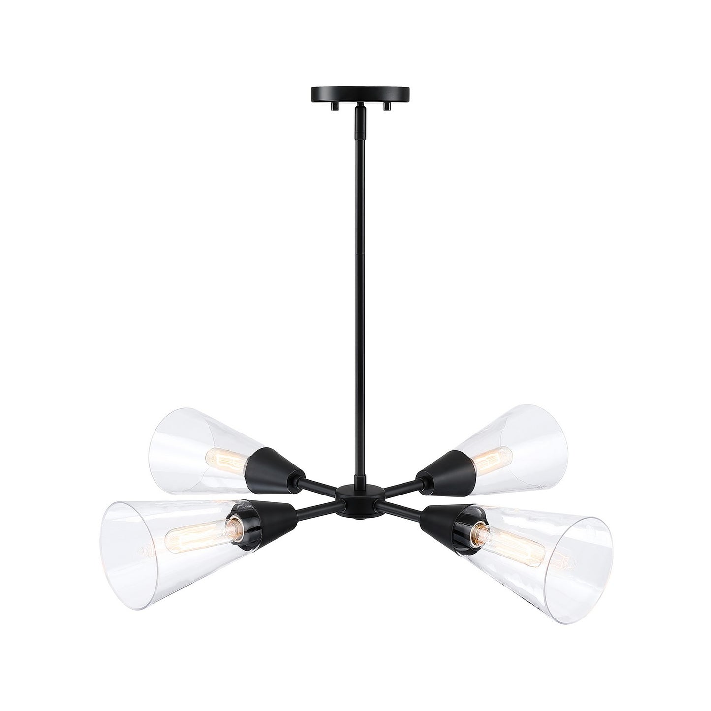 Norro Four Light Chandelier in Matte Black